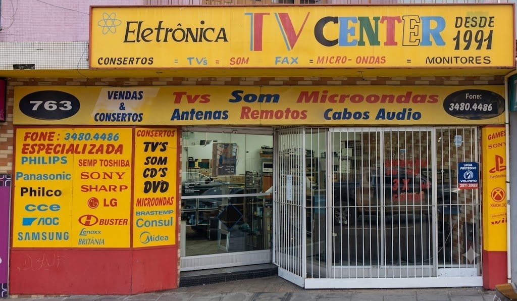 Fachada Oficial da Eletrônica TV Center Desde 1991 em Guaíba
